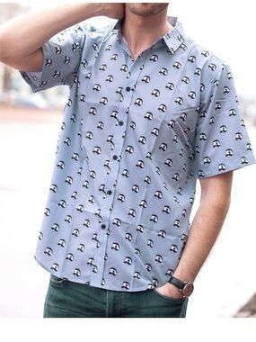 Route One Apparel Men Natty Boh button up Hawaiian shirt